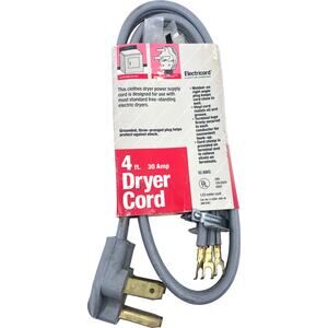 Electricord 4ft 30 Amp 125/250V Power Supply Dryer Cord *NEW*